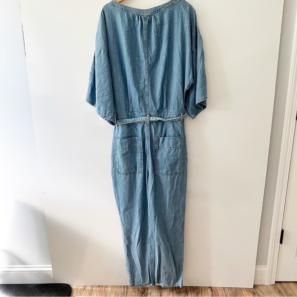 Free People Marley Medium Wash Denim Half Sleeve Jumpsuit - Picture 5 of 13
